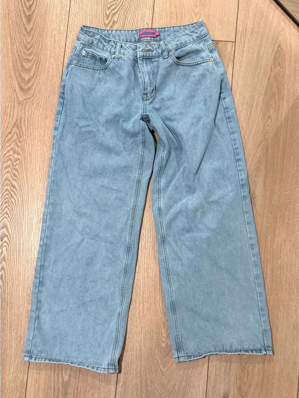 Edikted Light Blue Relaxed Wide-Leg Jeans